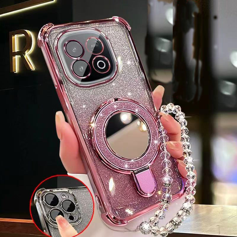 เคสโทรศัพท์สําหรับVIVO V50Lite V40Lite V50 V40 V30 V30e V29e V29 V27 V25 V25e V25 V23 V23e V21e V21 V20 Pro 4G 5Gกระจกกันกระแทกปกหลังสร้อยข้อมือนุ่มกันกระแทก