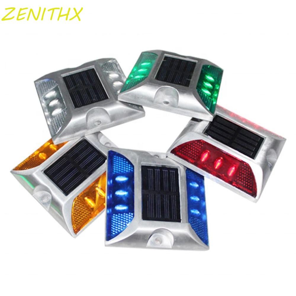 ZENITHX ไฟ LED กราวด์, สะท้อนแสงสองด้านพลังงานแสงอาทิตย์แผนที่ Stud Light, หมอกหลักฐาน IP68 กันน้ํากระพริบทนทานการจราจร Marker Light Night Street