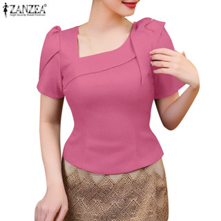 ZANZEA ออกแบบเฉพาะตัวสำหรับผู้หญิง แขนและเอวพิเศษ สไตล์เกาหล…