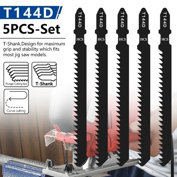 OO จิกซอว์บลัด T144D 5/10 ชิ้น HCS ตัดไม้ ตัดโลหะ ยาวพิเศษ ใช้กับเครื่องจิกซอว์ทุกรุ่น ทนทาน ไม่แตก