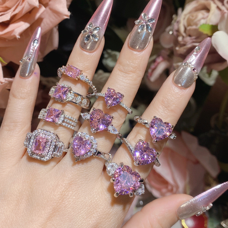 แหวนเปิด 18K ดีไซน์ใหม่ กับหินสีชมพู