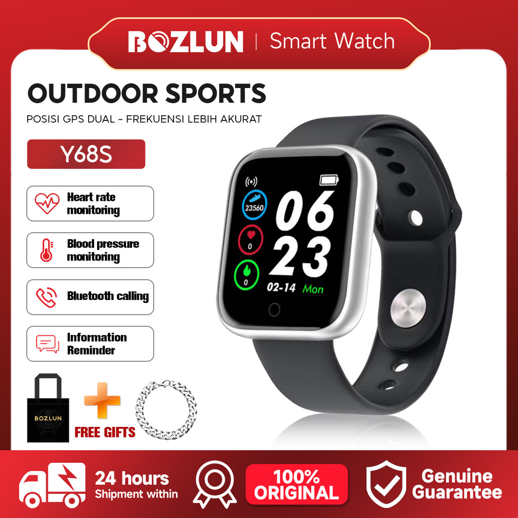 BOZLUN SmartWatch กันน้ําบลูทูธกีฬาฟิตเนส Tracker สายรัดข้อมือสําหรับผู้ชายผู้หญิง Pedometer heart r