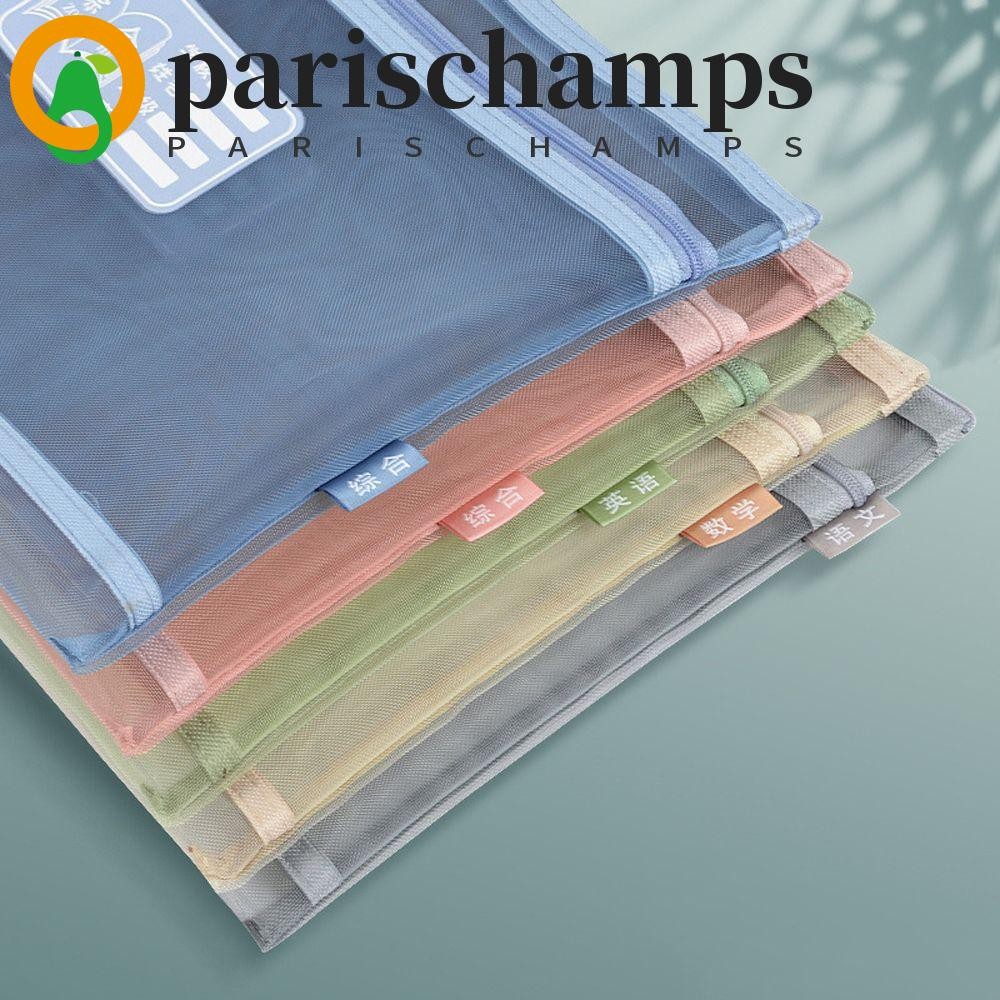 ปารีสCHAMPS กระเป๋าเอกสารของขวัญนักเรียนโรงเรียนอุปกรณ์สํานักงานโปร่งใสแบบพกพากระดาษป้องกันซิปแฟ้มกระเป๋า
