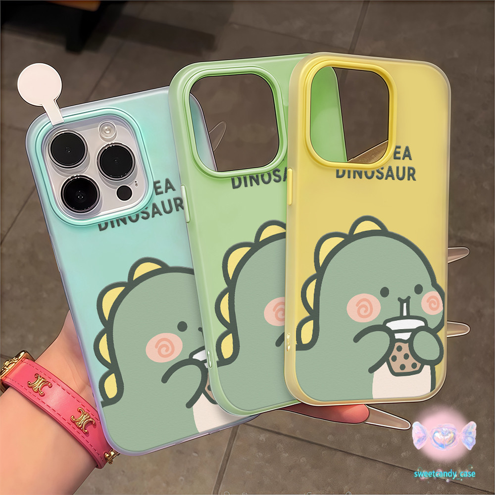 🎀จัดส่งในพื้นที่🎀 เคสเยลลี่โปร่งใสสองในหนึ่ง ไดโนเสาร์น่ารัก สำหรับIPhone16 15 13 12 11 7 8plus Pro Promax X XR XSXSMAX