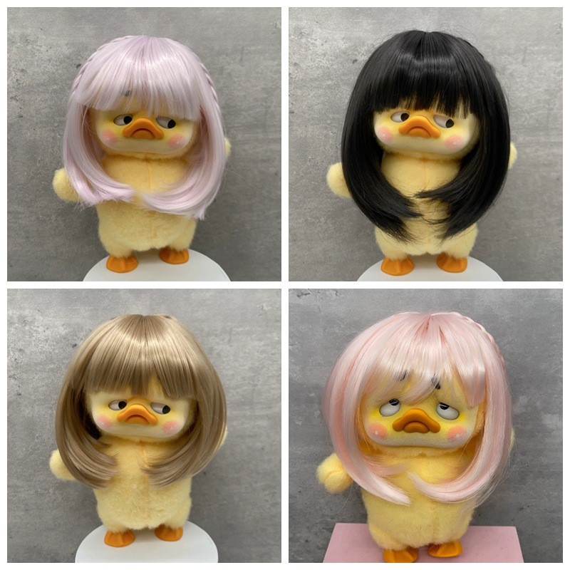 วิกผมสําหรับ Upsetduck ตุ๊กตาวิกผม 24-26 ซม.เส้นรอบวงหัวอุณหภูมิสูง Fibre ผมสําหรับ Labubu ตุ๊กตาตกแต่ง