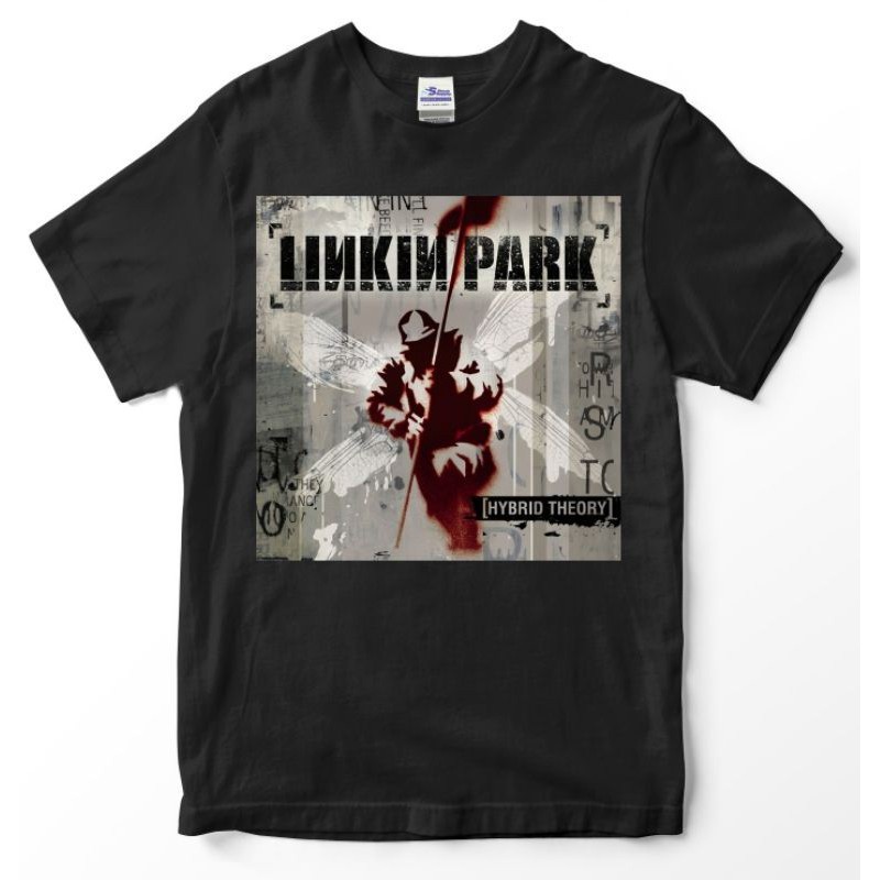 เสื้อยืดลําลอง ผ้าฝ้าย 100% พิมพ์ลาย LINKIN PARK HYBRID THEORY สีดำ ไซซ์ใหญ่