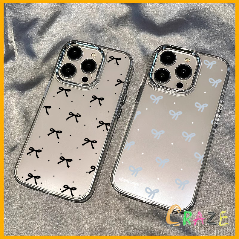 ความรู้สึกขั้นสูง จัดส่งจากประเทศไทย โบว์ลายจุดสีดำและสีขาวfor iPhone เคสไอโฟน 13 12 11 PRO MAX 16 15 14 X XS MAX XR 7/8