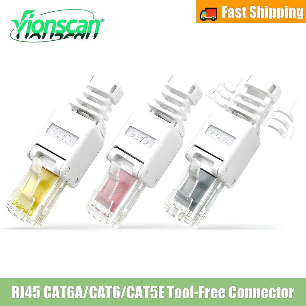 Vionscan เครื่องมือ-less RJ45 Connector สําหรับ 23awg-26awg,CAT5E CAT6 CAT6A เครื่องมือฟรี