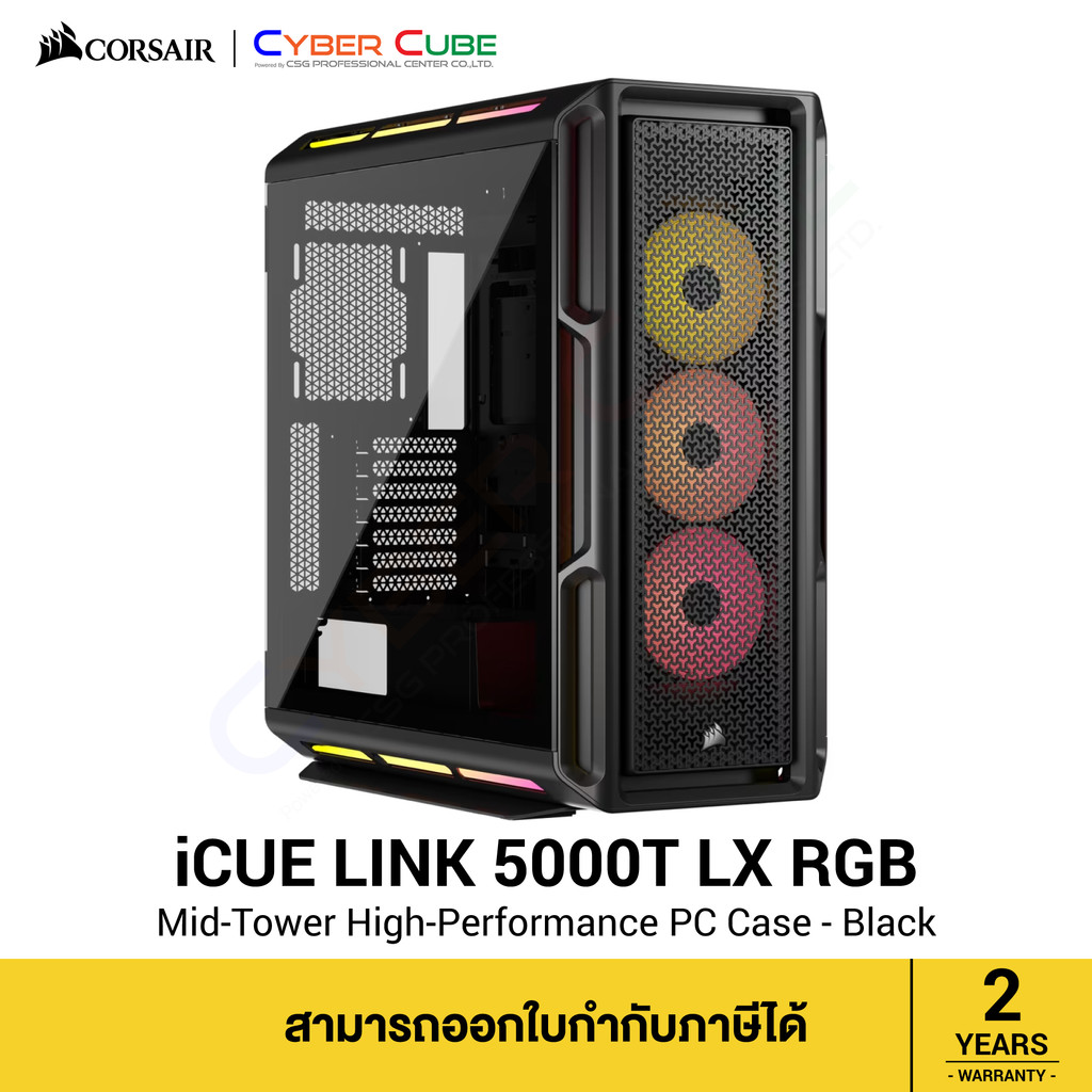 CORSAIR iCUE LINK 5000T LX RGB Mid-Tower High-Performance PC Case - Black ( เคส )
