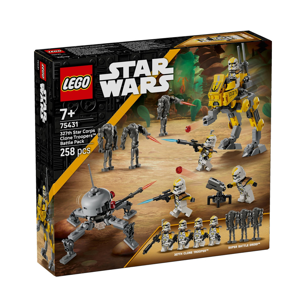 LEGO 75431 Star Wars 327th Star Corps Clone Troopers ชุดของเล่นสร้างการต่อสู้ (258 ชิ้น)