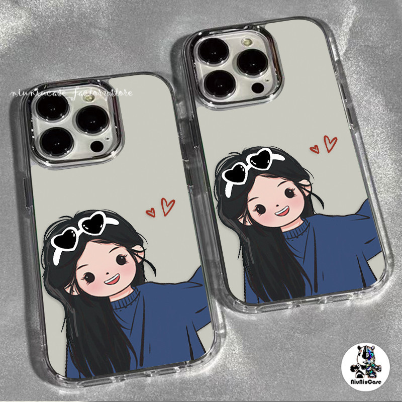 🍓สําหรับ เคสไอโฟน16 เคสโทรศัพท์ เคสนิ่ม For iPhone 11 13 12 14 15 Pro 7 8 16 Plus XR X XS Max เคส โปร่งใส เคสโทรศัพท์คู่