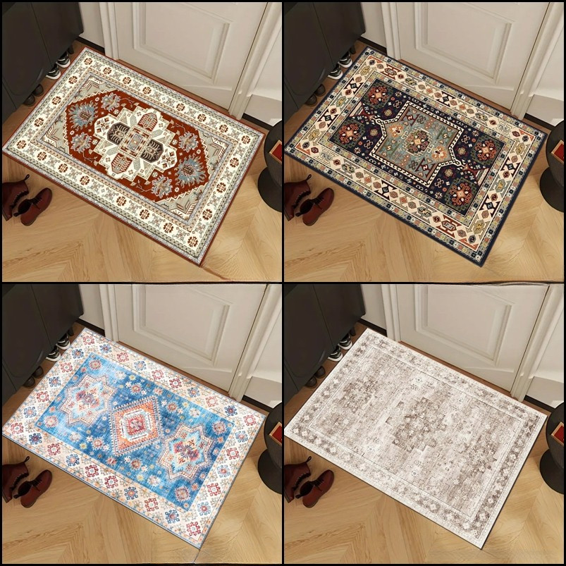 Persian Entryway Mat คริสตัลกํามะหยี่ห้องนั่งเล่นห้องนอน Doorway พรม Bohemian Moroccan