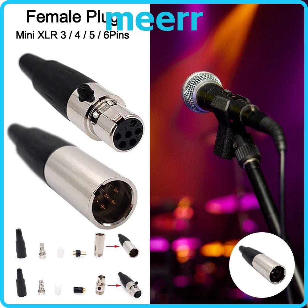 MEERR ขนาดเล็ก XLR ชายหญิงซ็อกเก็ต,สําหรับสายเคเบิลบัดกรี 3/4/5/6Pin Mini XLR หญิง/ชายปลั๊ก,คุณภาพสูงสําหรับไมโครโฟน MIC Audio Video Audio ไมโครโฟนเชื่อมต่อ