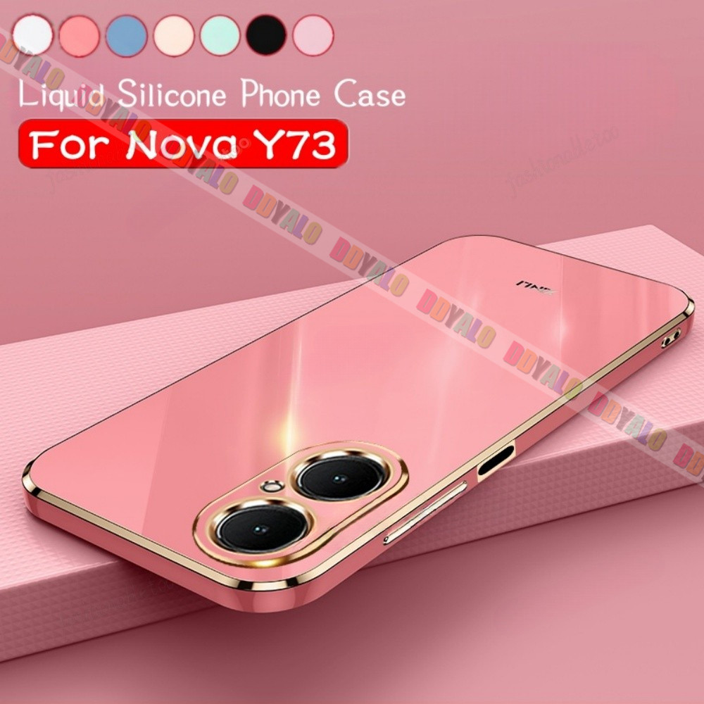 สําหรับ Nova Y73 2025 สําหรับ Huawei Nova Y73 Y 73 NovaY73 HuaweiNovaY73 สแควร์ชุบเคสโทรศัพท์แฟชั่นค