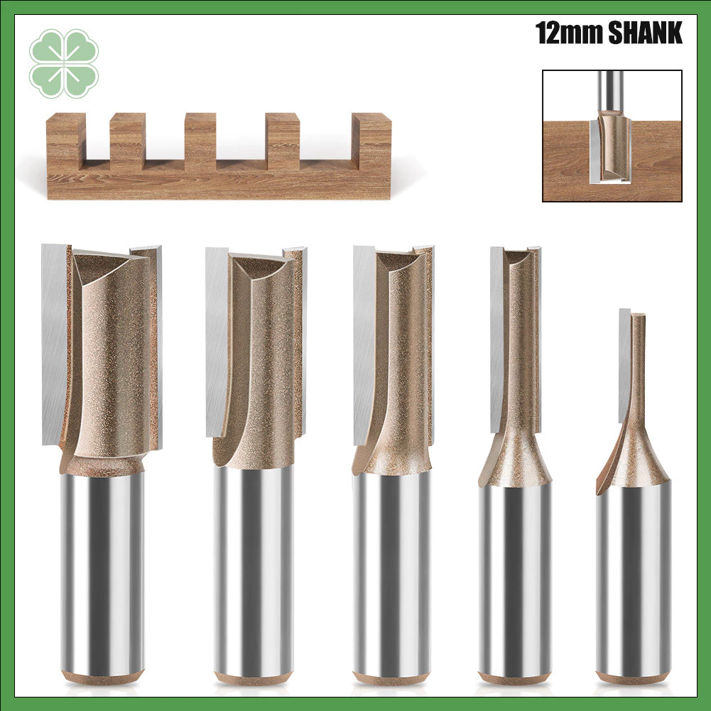 6 มม. 12 มม. Shank ตรง Router Bits YG6 คาร์ไบด์งานไม้ Slotting Trimming Bits ชุด