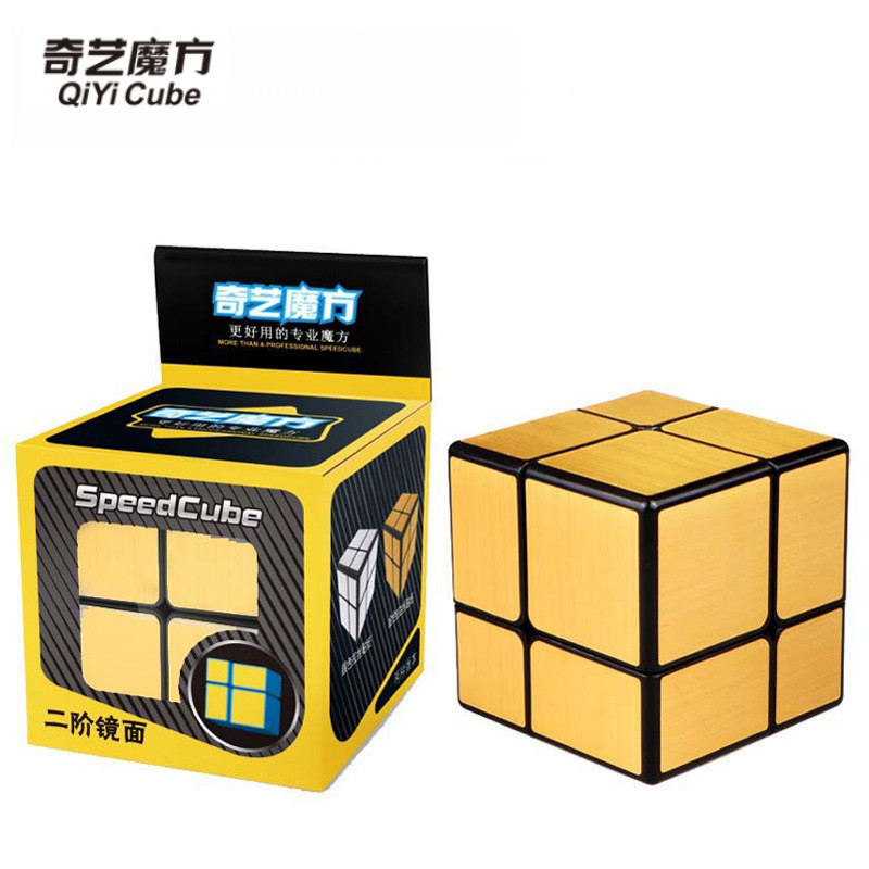 Qiyi คิวบ์ 2x2 กระจก คิวบ์ความเร็ว 2x2x2 กระจก ลูกบาศก์มายากลกระจก กระจกทองบล็อก รูปร่างไม่เท่า ปริศนา ของเล่น