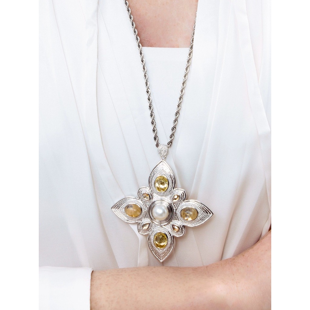 Utopia series สร้อยคอเงินแฟชั่นและอเนกประสงค์โซ่เสื้อกันหนาวยาว Palm series 创银色大链项圈时尚百搭大款毛衣链 RR0721