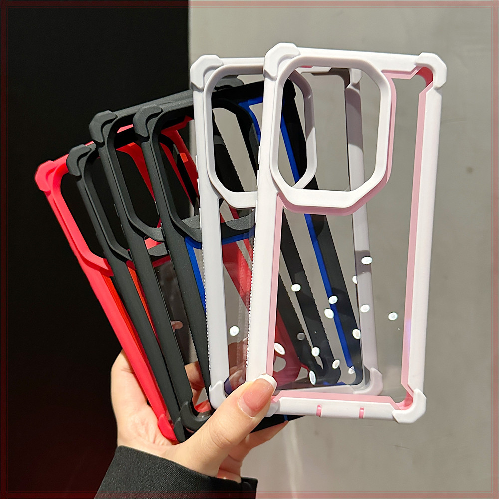 Double layer anti drop โครงสร้างเคสโทรศัพท์สําหรับ INFINIX Hot 40 50 40I 50I Pro + 4G/5G หมายเหตุ 40 50 Pro + Nero 40 SMART9 GT30 Pro โปร่งใสถุงลมนิรภัย shell