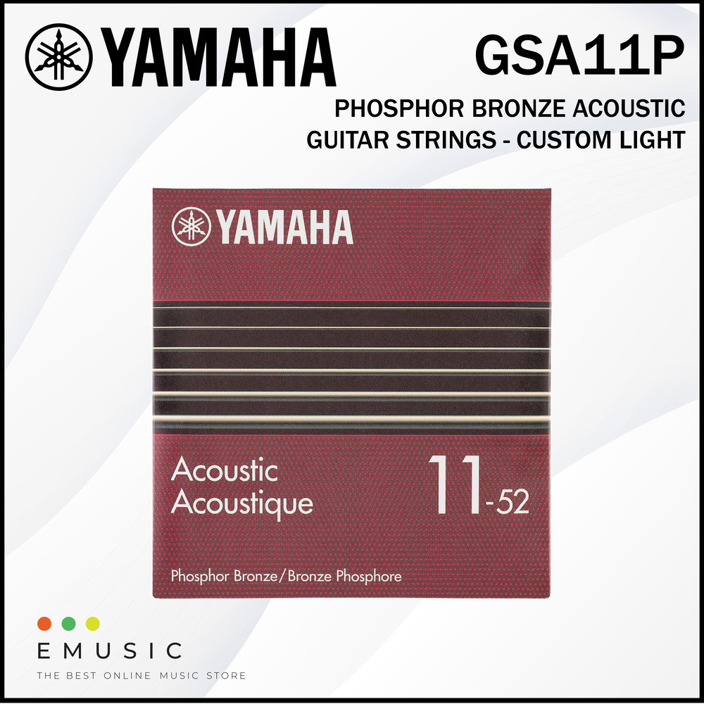 สายกีต้าร์โปร่ง Yamaha - สายกีต้าร์โปร่ง Phosphor Bronze - ไฟแบบกําหนดเอง (GSA11P)
