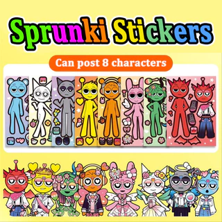 8PCS ดอกไม้ Fairy Dress Up สติกเกอร์สนุกเกมปริศนาเด็ก DIY Sprunki สติกเกอร์ตกแต่ง