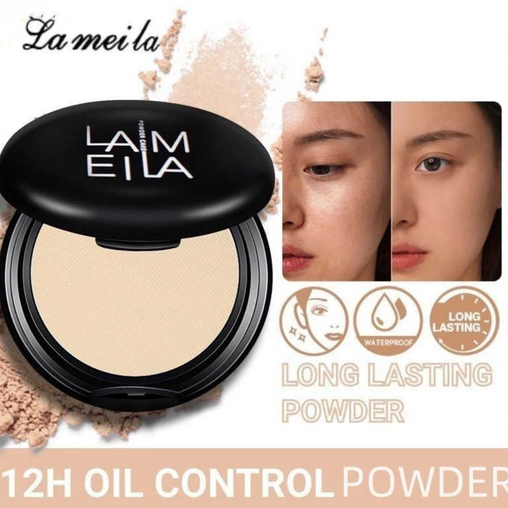 Lameila เค้กแป้ง 3 สีใสติดทนนานกันน้ำ ควบคุมความมันแต่งหน้าคอนซีลเลอร์ Fixation แห้งและเปียกใช้คู่กับแป้งพัฟ