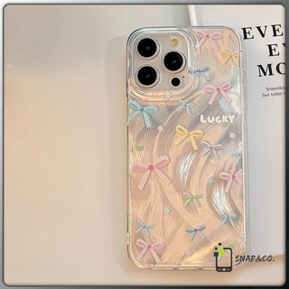 เคสไอโฟน เคส น่ารัก ลายโบว์สีหลากหลาย For iPhone15 16 11 12 13 14promax x xsmax xr 7 8plus โมเดลขายดีในเว็บไซต์เกาหลี