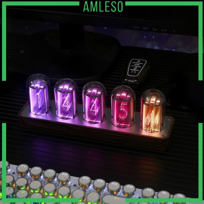 [Amleso] Nixie Tube Clock ปรับ RGB จอแสดงผล LED มัลติฟังก์ชั่นนาฬิกา Nixie Tube