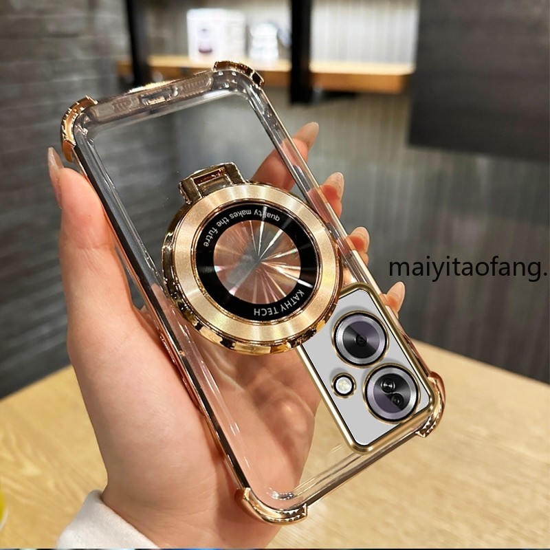 สําหรับ OPPO RENO 11F 5g 2023 reno11 f reno 11 f 5g OPPO A79 5G สี่มุมถุงลมนิรภัยวงเล็บแม่เหล็กเคสโทรศัพท์