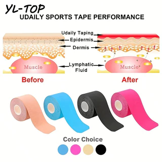 (💖พร้อมส่ง) เทปพันกล้ามเนื้อยางยืดยาว1 ม้วนสำหรับป้องกันผ้าพันแผลสำหรับสติกเกอร์กล้ามเนื้อกีฬาจัดส่งในประเทศไทยG3504
