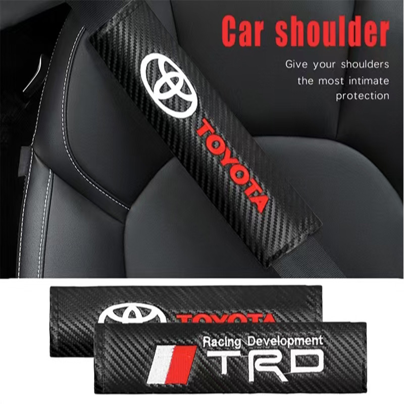 จัดแต่งทรงผมรถหนังเข็มขัดนิรภัยป้องกันไหล่ Pad Emblem อุปกรณ์เสริมสําหรับ Toyota GR Sport Gazoo Raci