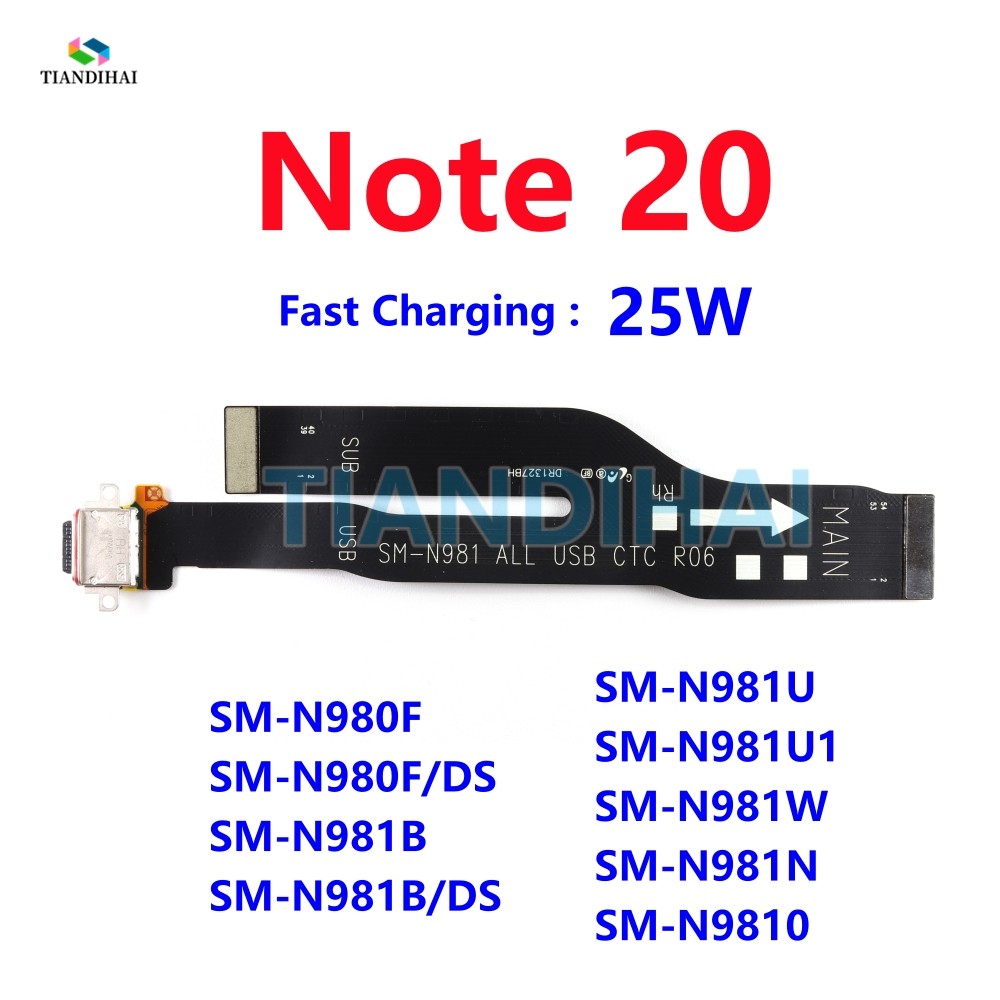 หมายเหตุ 20 USB ชาร์จพอร์ต Dock สําหรับ Samsung Galaxy Note20 N980F N981B N981U 5G Type-C Charger Co