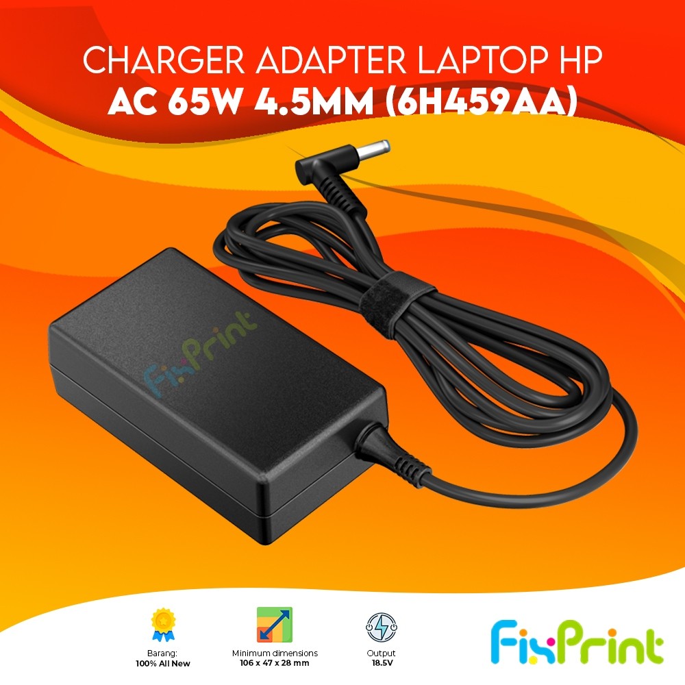 อะแดปเตอร์ชาร์จแล็ปท็อป HP ของแท้ AC 65W 4.5mm (6H459AA) รับประกันอย่างเป็นทางการ