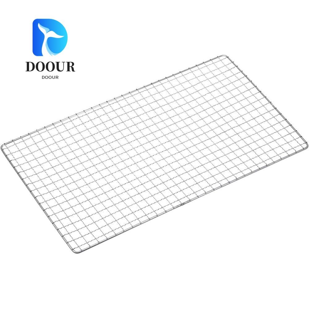DOOUR ตะแกรงย่างบาร์บีคิว, Nonstick Reusable Grill Rack Grids, ตะแกรงสแตนเลสสี่เหลี่ยมแผ่นตาข่ายเครื่องล้างจานปลอดภัย