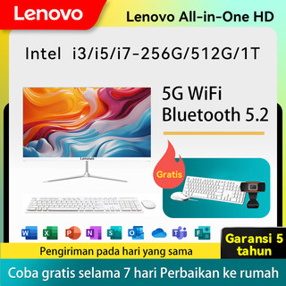 Lenovo 2026 All-in-One PC Komputer Baru Terbaru HD Super Tipis Intel Core i3/i5/i7 Baru