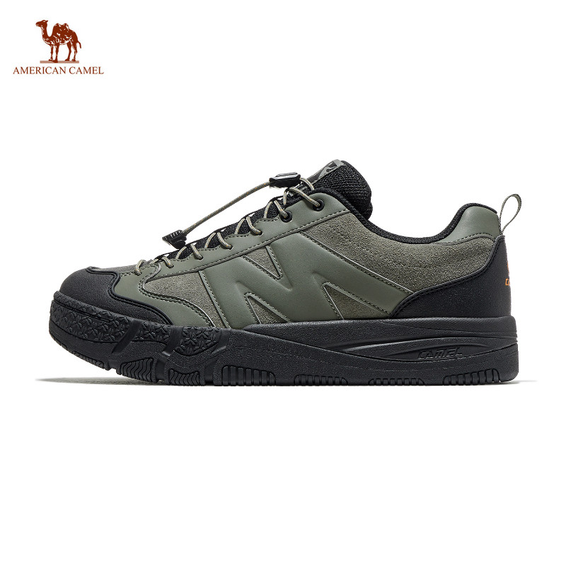 AMERICAN CAMEL รองเท้าส้นแบนกันน้ําสําหรับผู้ชายรองเท้าลําลองกีฬาต่ํารองเท้าผ้าใบพื้นนุ่มอเนกประสงค์