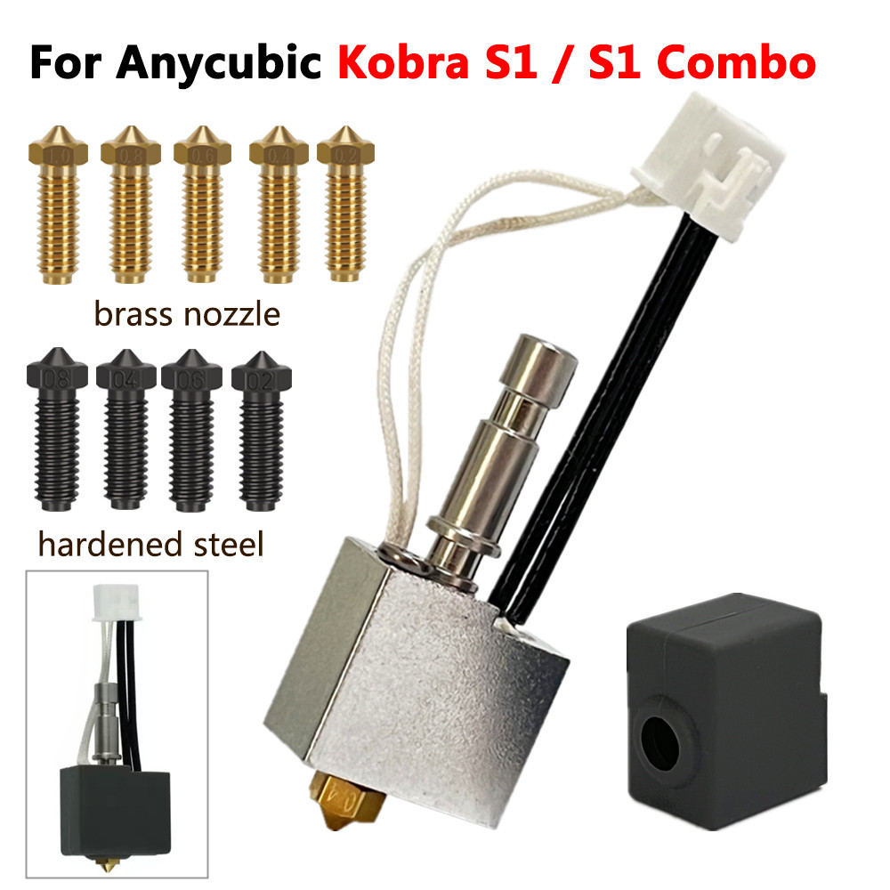 For Anycubic Kobra S1 Hotend Kobra S1 Combo Hot End Kit Brass Nozzle 3D Printer for Anycubic Kobra S