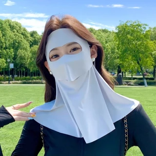 หน้ากากกันแดด ปิดถึงคอ ปิดใบหน้า ผ้ากันแดด ป้องกันแสง UV ผ้าบางเบา ไม่ร้อน พร้อมส่ง