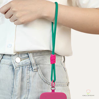สายคล้องคอสร้อยเชือกสายคล้องโทรศัพท์แบบปรับได้สามแบบสำหรับผู้หญิง สายคล้องไหล่แบบยาวแบบถักสายคล้องคอสายสะพายข้าง