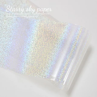 แก้วแต่งเล็บ กระดาษถ่ายโอนลูกอมสีสันสดใส Magic Mermaid Polarized Five-pointed Star เลเซอร์สีสันสดใส Aurora Nail Starry Sky Paper