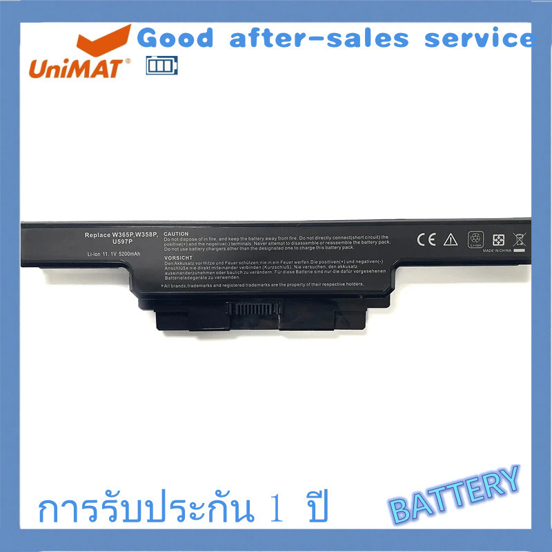 แบตเตอรี่แล็ปท็อป W358P U597P 11.1V 5200mAh สำหรับ Dell Studio 1450 1457 1458 N998P N996P W365P 0U60