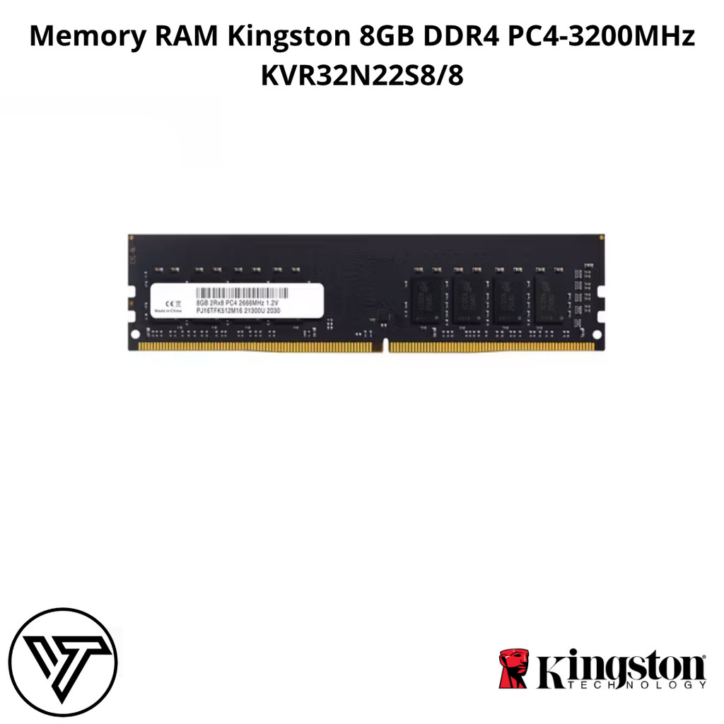 หน่วยความจํา Kingston 8GB DDR4 PC4-3200MHz RAM KVR32N22S8/8