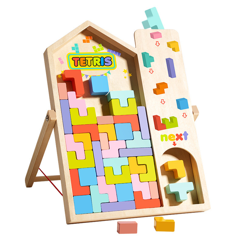 ของเล่นเสริมพัฒนาการเด็ก บล็อกตัวต่อไม้ Tetris Block Puzzle