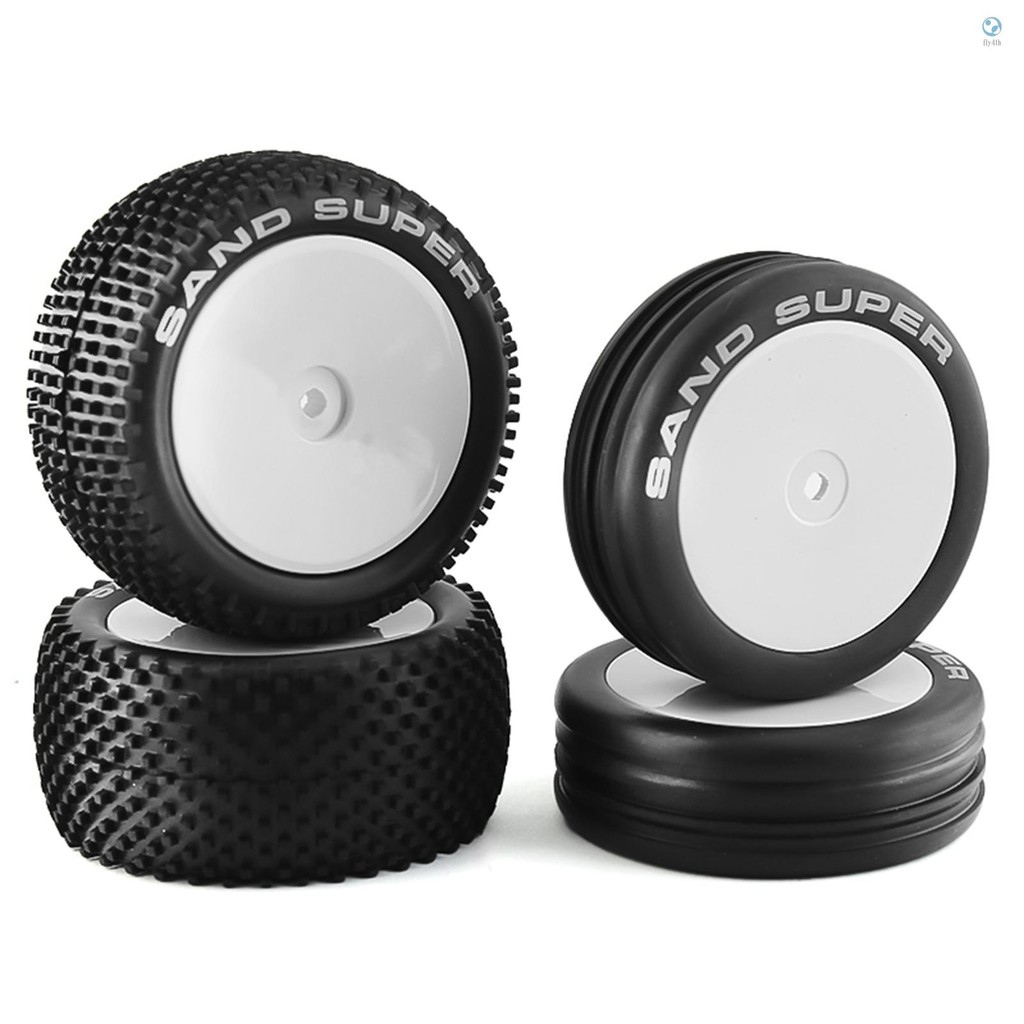 รีโมทคอนโทรล Off-Road รถสีขาว 82 & 87 มม.ยาง 4 ชิ้นสําหรับ XRAY XB2 Serpent SRX2 SRX4 Traxs Bandit T