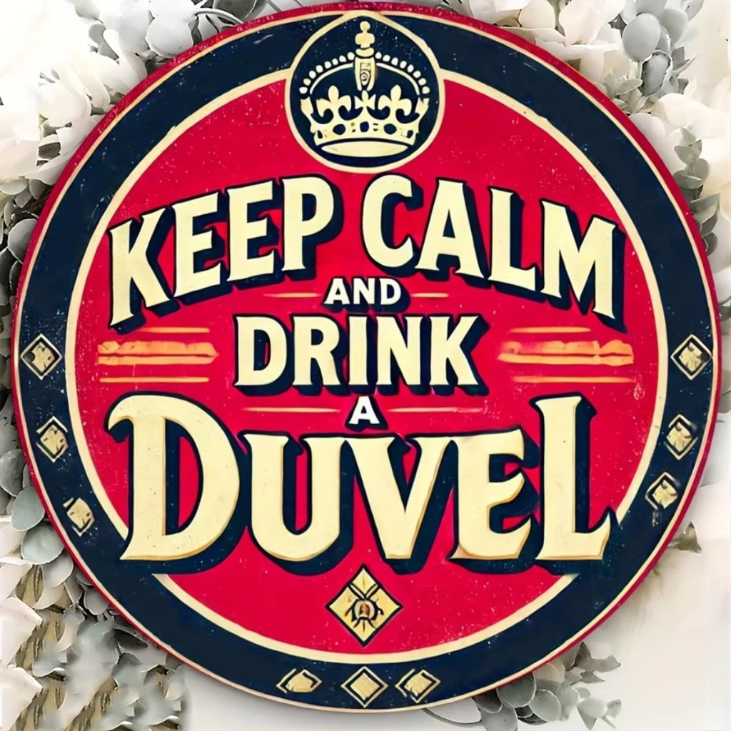 2D Keep Calm เครื่องดื่ม Duvel ป้ายโลหะ 8x8 Home Bar Cafe Wall Art ของขวัญคริสต์มาส