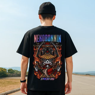 เสื้อยืดผู้ชาย เสื้อยืดเท่ๆ คอกลม-แขนสั้น สกรีนลายสุดเท่ เสื้อยืดผู้ชายอ้วน สตรีทแฟชั่นชายสุดฮิต โอเวอร์ไซส์ สีดำเท่ๆ