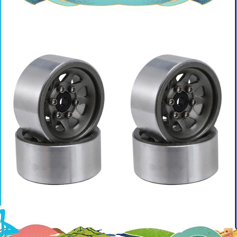 เหล็ก 1.0 Beadlock ล้อขอบดุมล้อสําหรับ 1/24 RC Crawler รถ Axial SCX24 Deadbolt C10, ไทเทเนียม