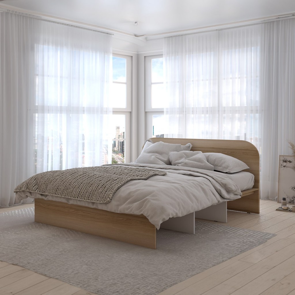 Koncept Furniture เตียง 6 ฟุต KC-PLAY รุ่น EMBRACE สีลินเบิร์ก-ขาว (186x203x86 ซม.)  แบรนด์ KONCEPT FURNITURE