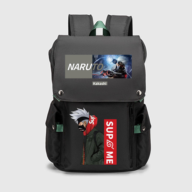 Xiuluo Naruto Backpack Itachi Backpack Sasuke เขียนรอบ Eye Gaara กระเป๋าเป้สะพายหลังลําลองนักเรียนชั