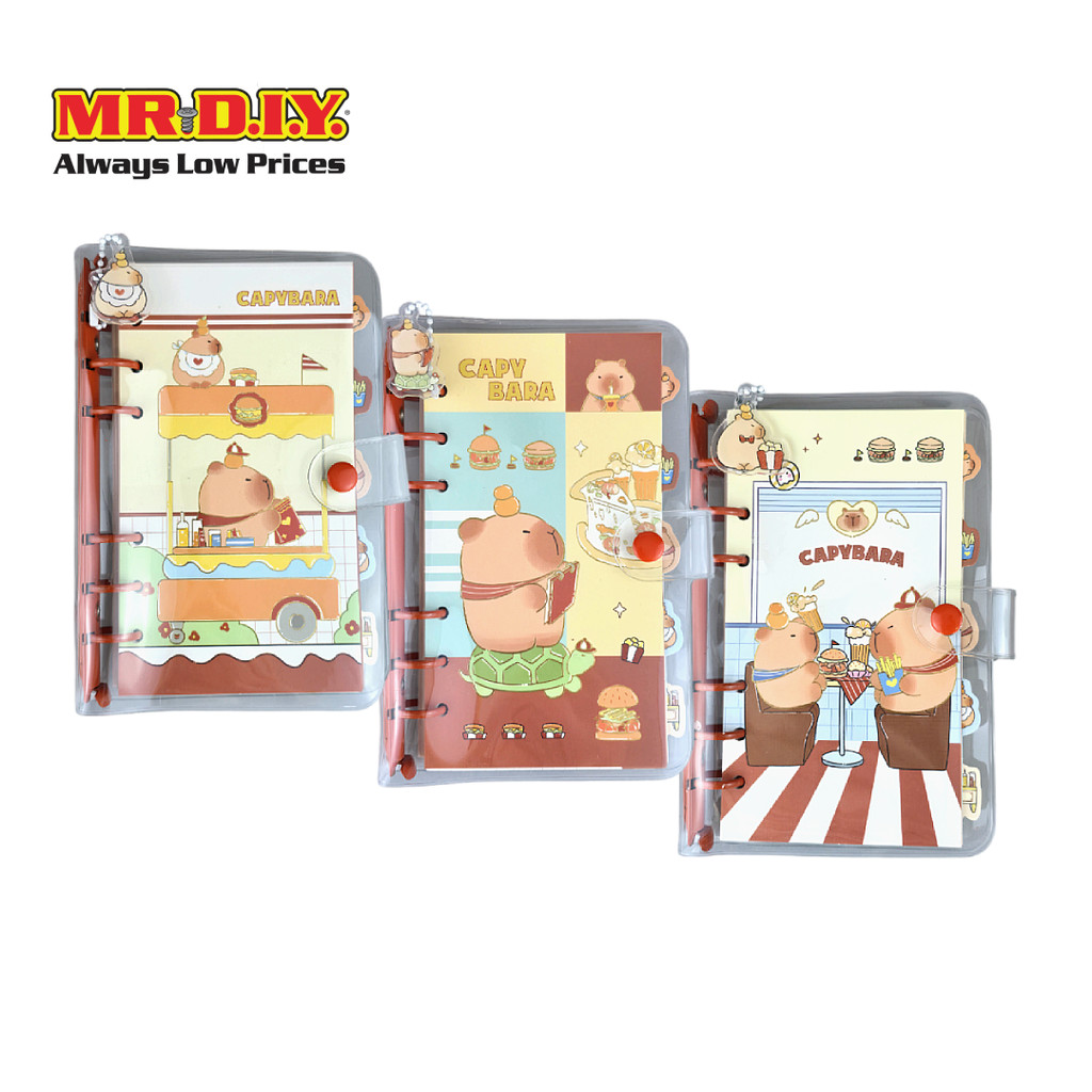 MR.D.I.Y. สมุดโน๊ตลายคาปิบาร่า แบบห่วงริมลวดพร้อมพวงกุญแจ คละลาย