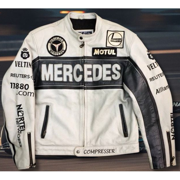 F1 Racing Jersey, ปัก Racing Jersey, วัสดุหนังแกะ, AMG Fleet Customing Jacket, Lewis, Russell, Stree